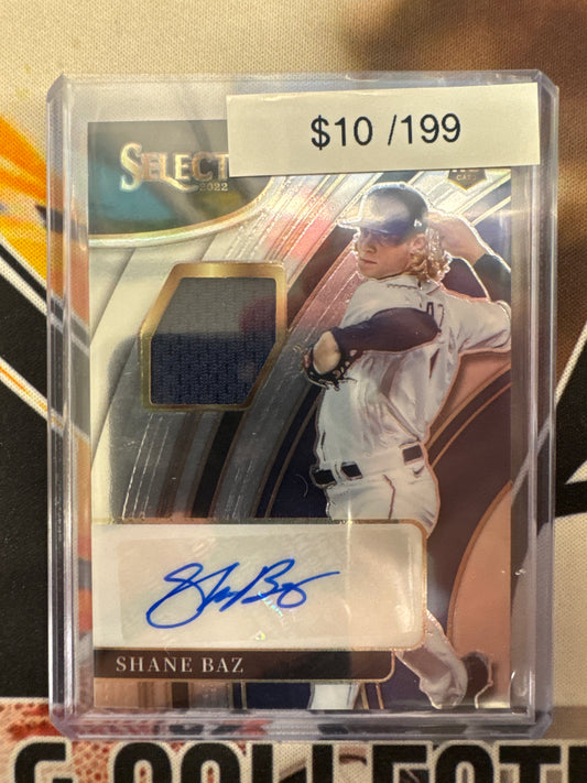 2022 Panini Select Baseball Shane Baz Rookie Patch Autograph /199