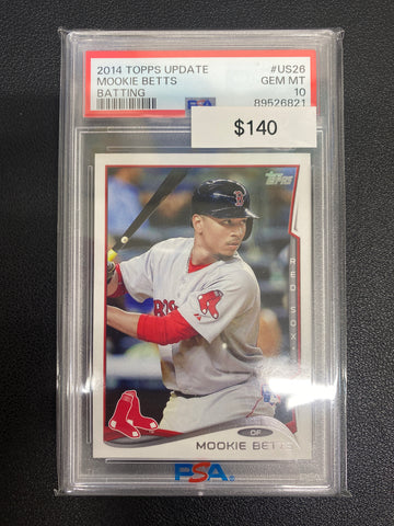 2014 Topps Update Mookie Betts Batting PSA 10