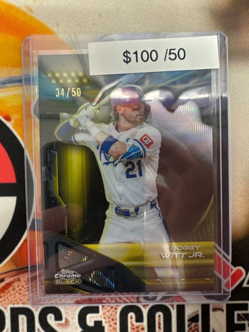 2026 Topps Chrome Black MLB Bobby Witt Jr. Gold Wave Refractor /50