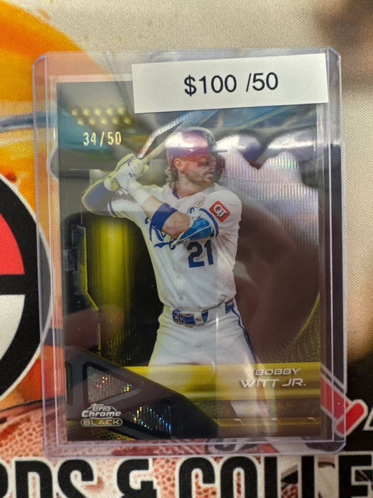 2026 Topps Chrome Black MLB Bobby Witt Jr. Gold Wave Refractor /50