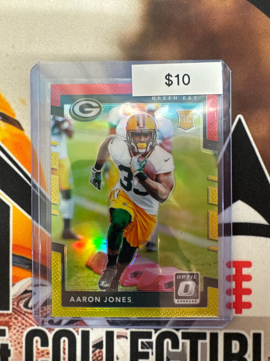 2017 Panini Donruss Optic NFL Aaron Jones Rookie Red/Yellow Prizm