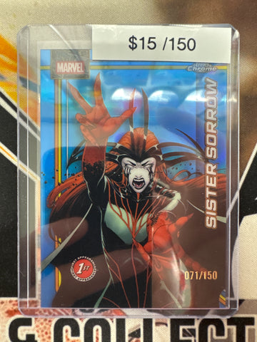 2026 Topps Chrome Marvel Sister Sorrow Blue Refractor /150