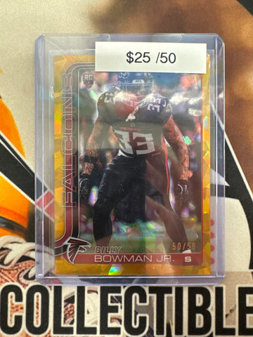 2025 Topps Chrome NFL Sapphire Billy Bowman Jr. Rookie Gold Sapphire /50