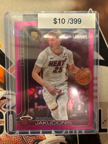 2026 Topps Chrome NBA Update Kasparas Jakucionis Rookie Magenta Refractor /399