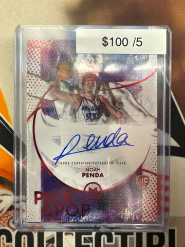 2026 Topps Motif Basketball Noah Penda Rookie Pick & Pop Autograph Red Refractor /5