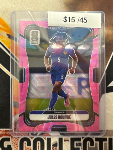 2026 Panini Prizm FIFA World Cup Jules Kounde Pink Wave Prizm /45
