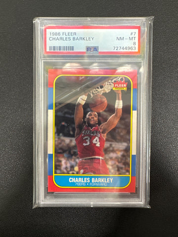 1986 Fleer NBA Charles Barkley PSA 8