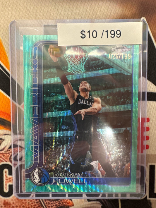 2026 Topps Chrome NBA Update Dwight Powell Aqua Wave Refractor /199