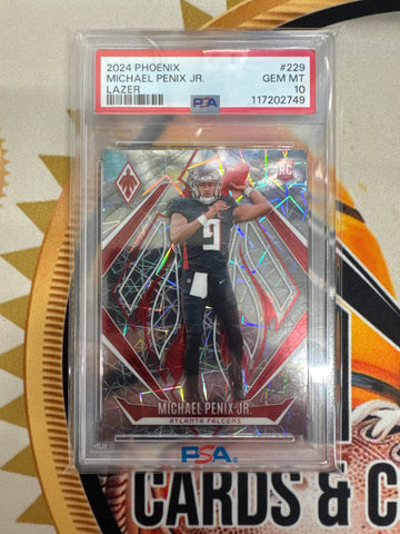 2024 Panini Phoenix NFL Michael Penix Jr. Rookie Lazer PSA 10