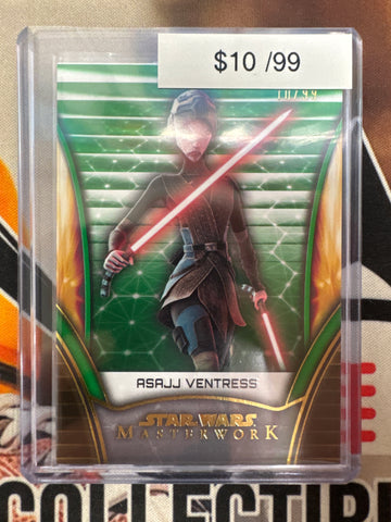 2025 Topps Star Wars Masterwork Asajj Ventress Green Refractor /99