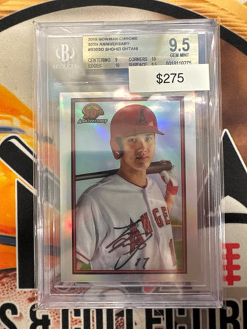 2019 Bowman Chrome Shohei Ohtani 30th Anniversary Refractor BGS 9.5