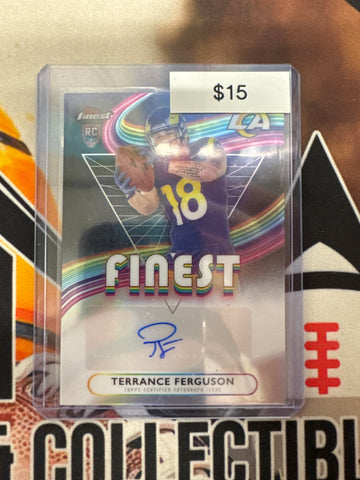 2025 Topps Finest NFL Terrance Ferguson Rookie Finest Autograph Refractor