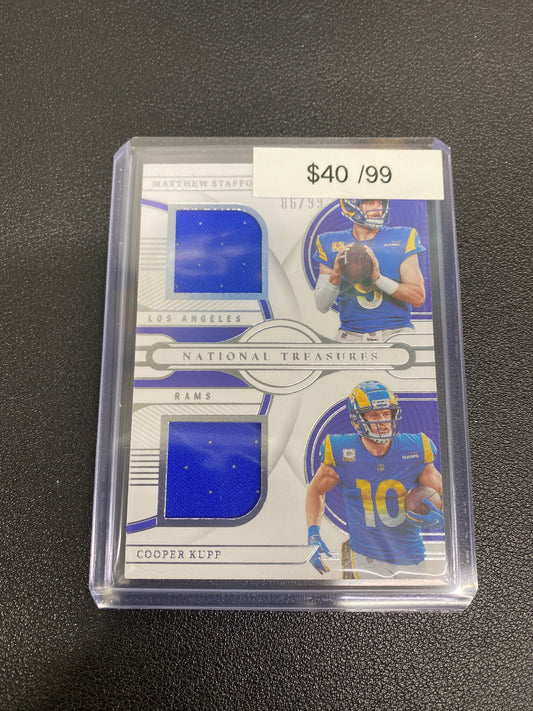 2022 NFL National Treasures Matthew Stafford Cooper Kupp Dual Patch /99