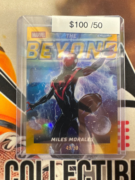 2026 Topps Chrome Marvel Miles Morales The Beyond Gold Refractor /50