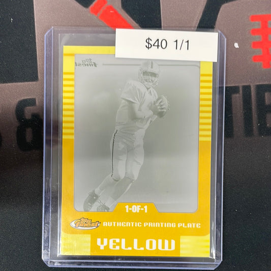 2006 NFL Eli Manning Topps Finest Authentic Yellow Printing Plate 1/1