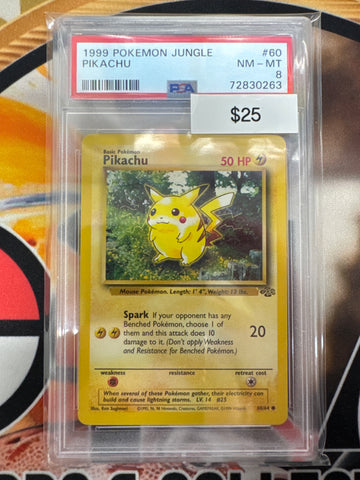 1999 Pokémon Jungle Pikachu 60/64 PSA 8