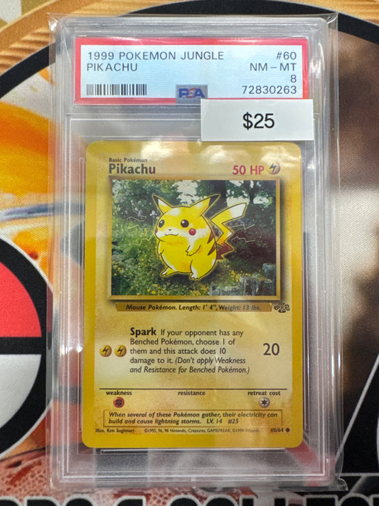 1999 Pokémon Jungle Pikachu 60/64 PSA 8