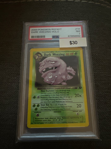 Pokemon Dark Weezing holo 14/82 PSA 7