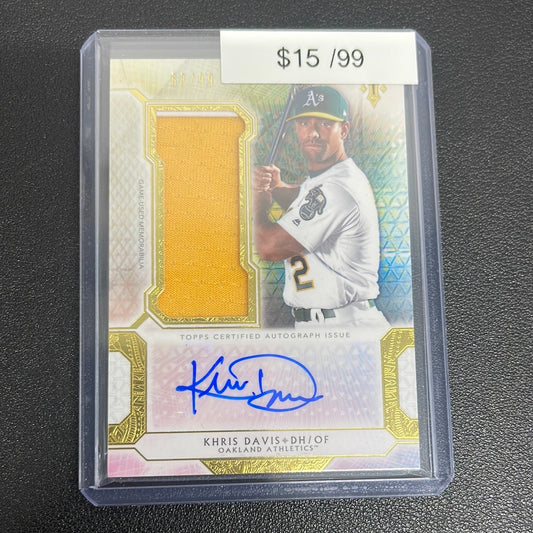 2018 MLB Topps Triple Threads Khris Davis Jumbo Patch Auto /99