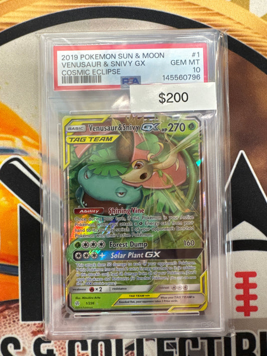 Rowlet & Alolan Exeggutor GX 1/236 Unified Minds PSA 10