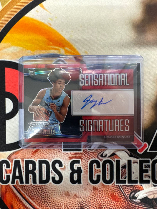 2024-25 Panini Prizm Black Jaylen Wells Rookie Sensational Signatures Red /99