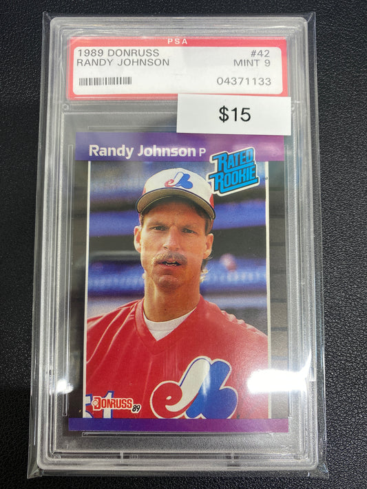 1989 Donruss Randy Johnson Rated Rookie PSA 9