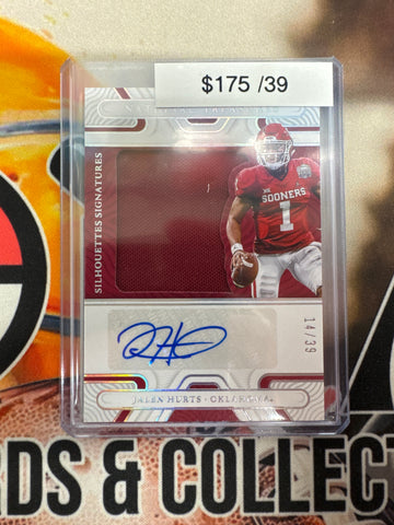 2022 Panini National Treasures Collegiate Jalen Hurts Patch Autograph /39