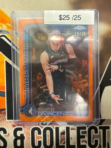 2026 Topps Chrome NBA Update Donte DiVincenzo Orange Wave Refractor /25