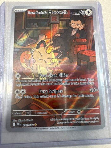 Pokemon Team Rocket’s Meowth 203/182 Destined Rivals