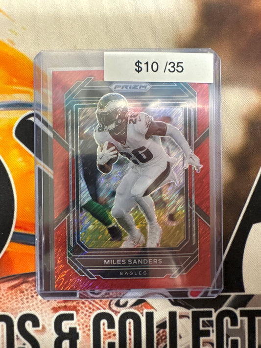 2022 Panini Prizm NFL Miles Sanders Red Wave Prizm /35