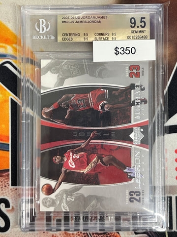 2005-06 Upper Deck Jordan/James LeBron James & Michael Jordan Dual BGS 9.5
