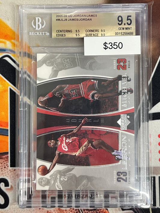 2005-06 Upper Deck Jordan/James LeBron James & Michael Jordan Dual BGS 9.5