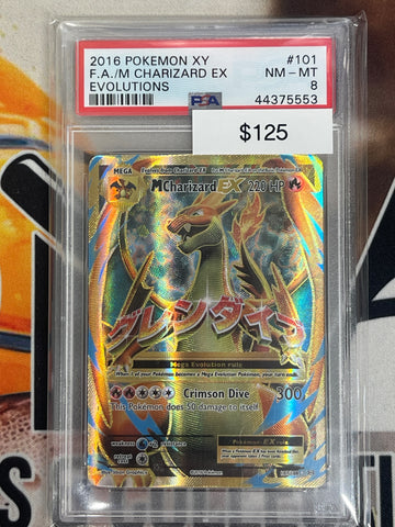 Pokémon M Charizard EX Full Art Evolution 101/108 PSA 8