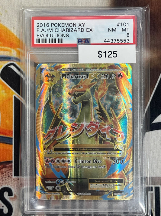 Pokémon M Charizard EX Full Art Evolution 101/108 PSA 8