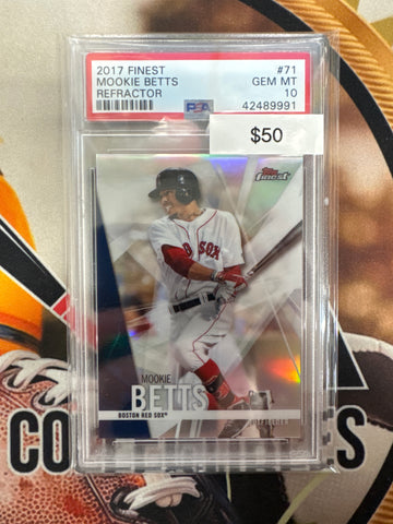 2017 Topps Finest MLB Mookie Betts Refractor PSA 10