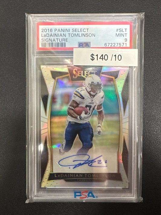 2016 Panini Select NFL LaDainian Tomlinson Signature /10 PSA 9
