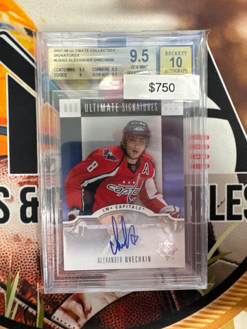 2007-08 NHL Ultimate Collection Alexander Ovechkin Ultimate Signatures BGS 9.5 Auto 10