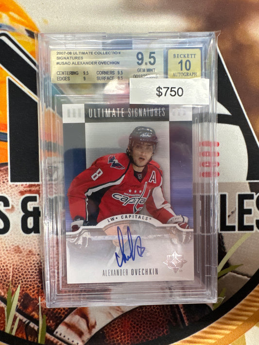 2007-08 NHL Ultimate Collection Alexander Ovechkin Ultimate Signatures BGS 9.5 Auto 10