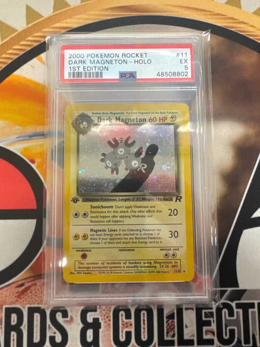 2000 Pokémon Rocket Dark Magneton Holo 1st Edition 11/82 PSA 5