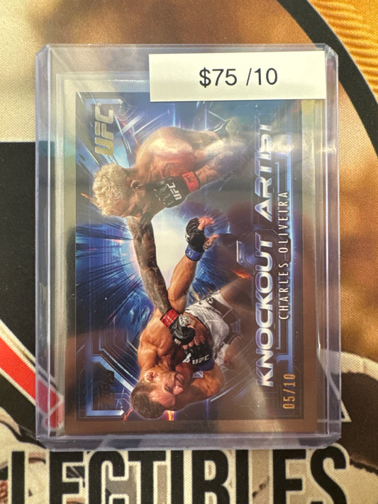 2025 Topps UFC Knockout Charles Oliveira Knockout Artist Black Refractor /10