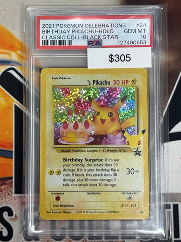 Pokémon Birthday Pikachu Classic Collection Celebrations 24 PSA 10