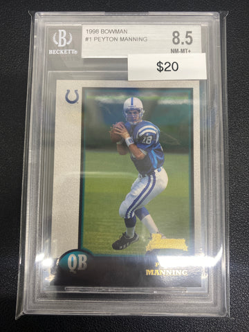 1998 Bowman Peyton Manning Rookie BGS 8.5