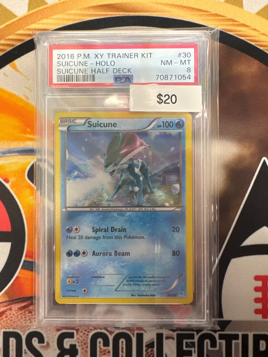 2016 Pokémon XY Trainer Kit Suicune Holo 30/30 Suicune Half Deck PSA 8