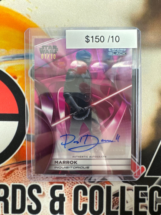 Topps Chrome Black Star Wars Autograph Paul Darnell As Marrok Pink Raywave /10