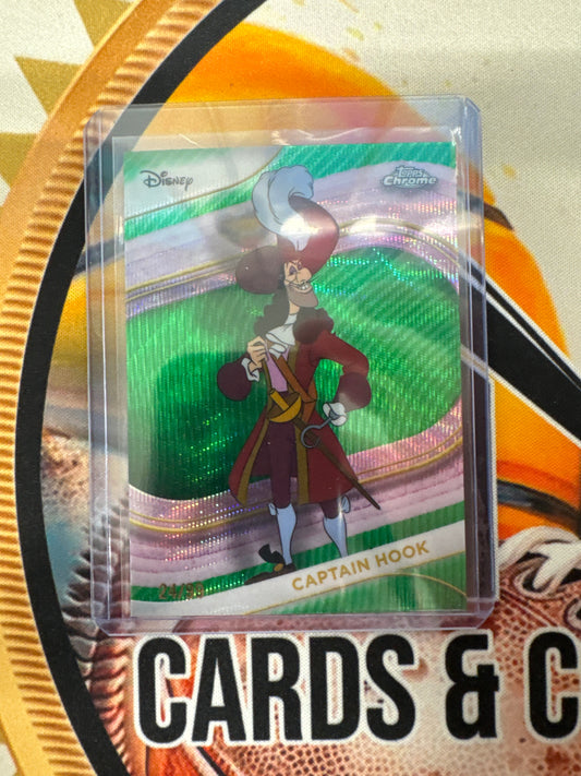 2025 Topps Chrome Disney Captain Hook Green Wave Refractor /99