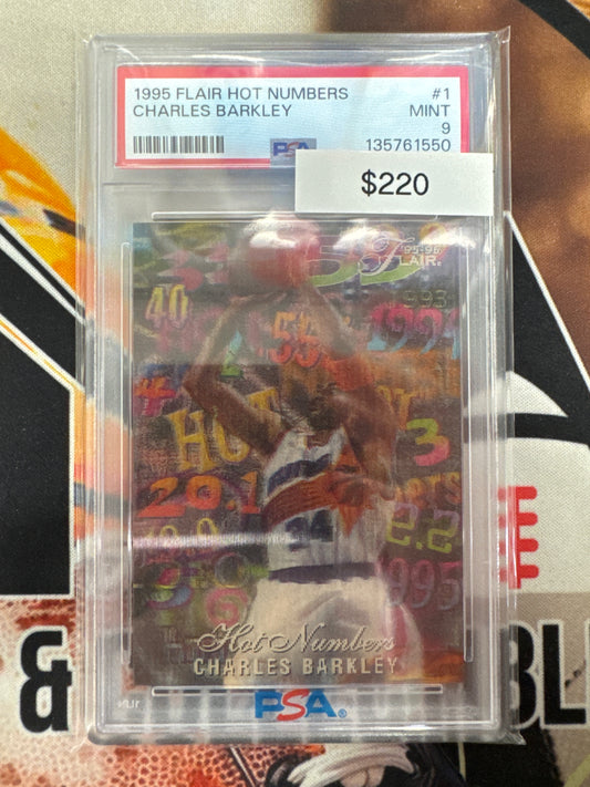 1995 Flair Hot Numbers Basketball Charles Barkley PSA 9