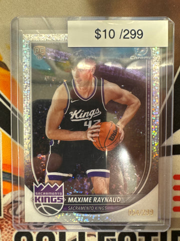 2025-26 Topps Bowman Chrome Basketball Maxime Raynaud Rookie Speckle Refractor /299