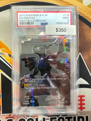 2011 Pokémon Zekrom Gray Background 114/114 PSA 9