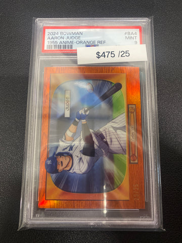 2024 Bowman Aaron Judge 1955 Anime Orange Refractor /25 PSA 9