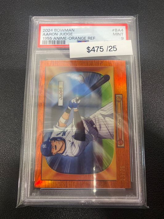 2024 Bowman Aaron Judge 1955 Anime Orange Refractor /25 PSA 9